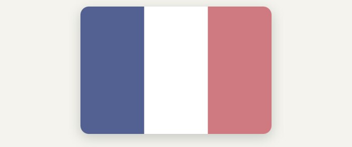 Drapeau français, bleu blanc rouge aux tons adoucis